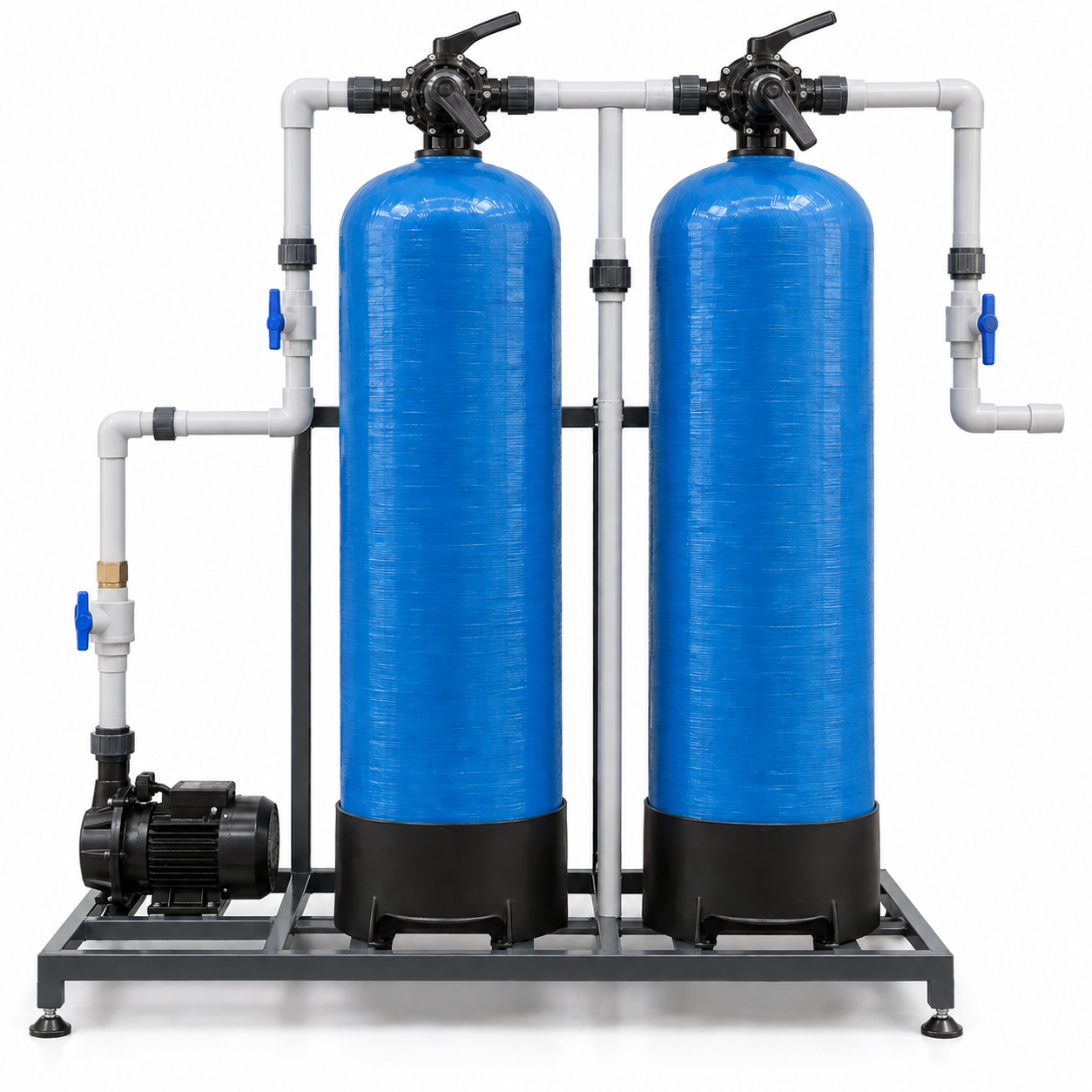 500LPH Commercial Water Filtration Plant with Multigrade Media Filter & Activated Carbon Filtration System.